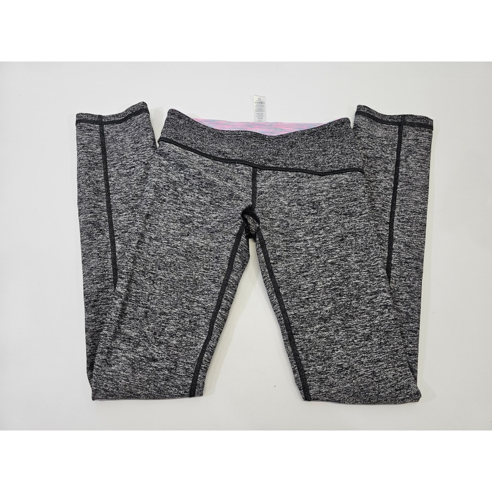 ivivva Girls Athletic Leggings Size 10 Grey Reversible Yoga Activewear Pants EUC - Picture 3 of 6
